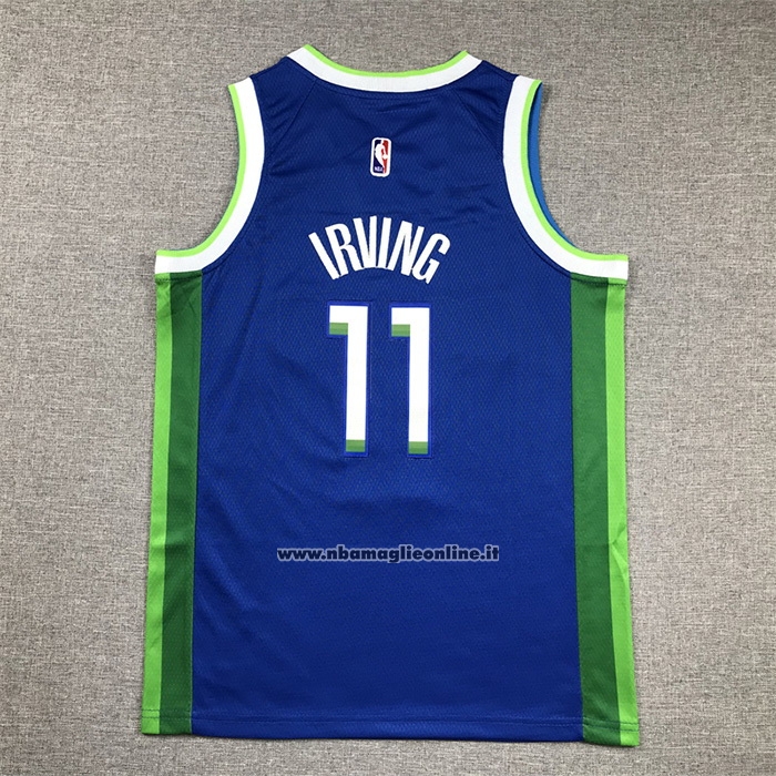 Maglia Bambino Dallas Mavericks Kyrie Irving #11 Citta 2022-23 Blu